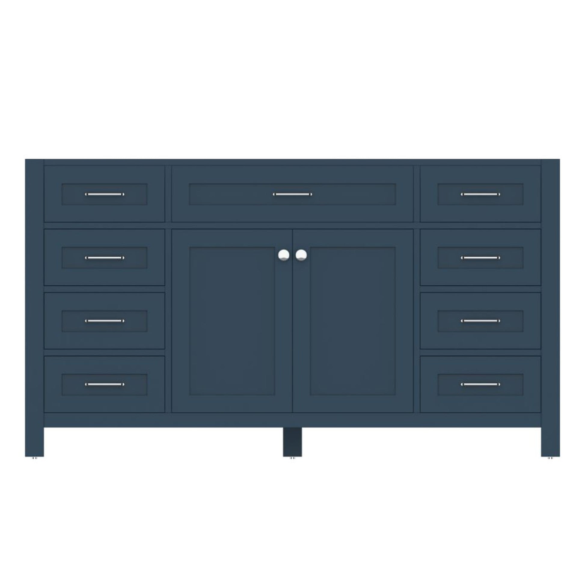 Alya Bath Norwalk 60" Single Blue Freestanding  Bathroom Vanity  With Brushed Nickel Edge Handles - HE-101-60S-B - Backyard Provider