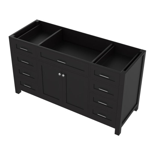 Alya Bath Norwalk 60" Single Espresso Freestanding  Bathroom Vanity  With Brushed Nickel Edge Handles - HE-101-60S-E - Backyard Provider