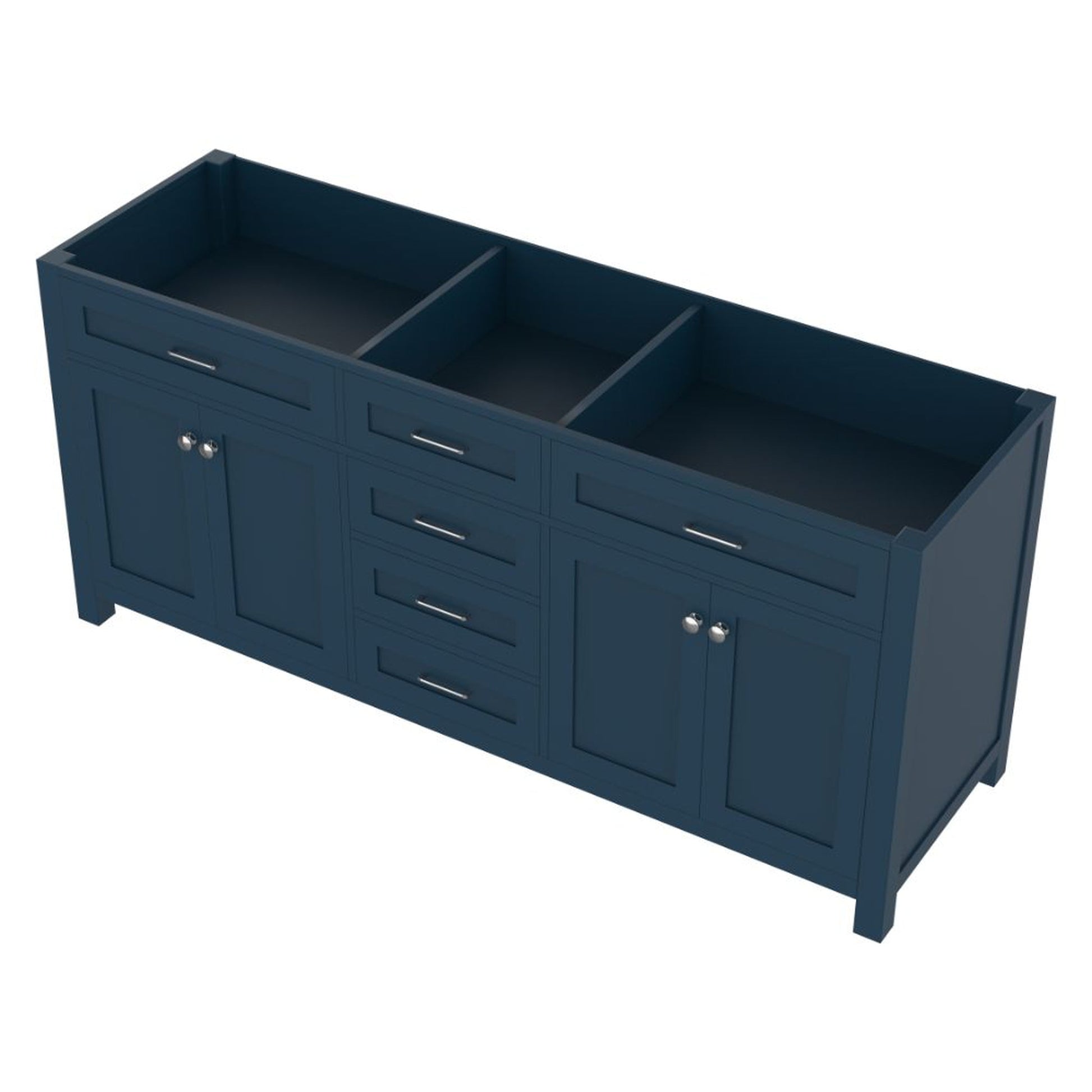 Alya Bath Norwalk 72" Double Blue Freestanding Bathroom Vanity With Brushed Nickel Edge Handles - HE-101-72D-B - Backyard Provider