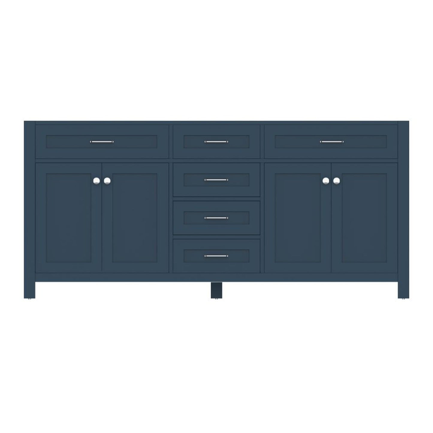 Alya Bath Norwalk 72" Double Blue Freestanding Bathroom Vanity With Brushed Nickel Edge Handles - HE-101-72D-B - Backyard Provider
