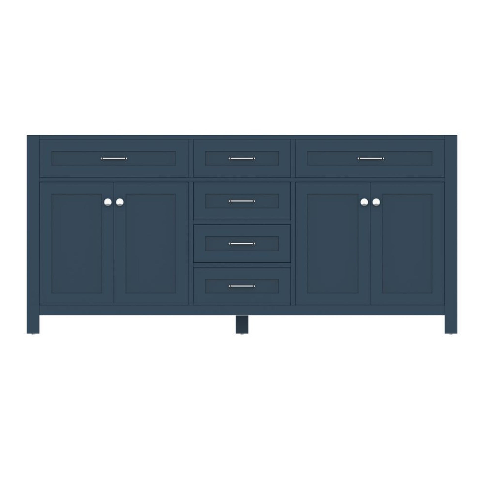 Alya Bath Norwalk 72" Double Blue Freestanding Bathroom Vanity With Brushed Nickel Edge Handles - HE-101-72D-B - Backyard Provider