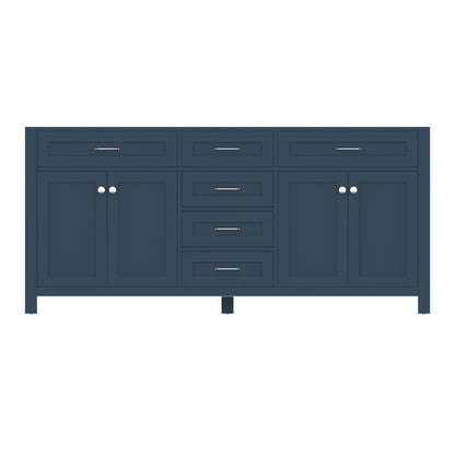 Alya Bath Norwalk 72" Double Blue Freestanding Bathroom Vanity With Brushed Nickel Edge Handles - HE-101-72D-B - Backyard Provider