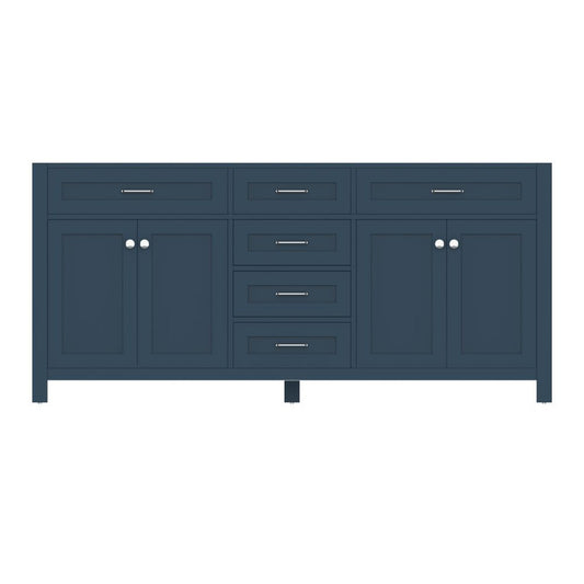 Alya Bath Norwalk 72" Double Blue Freestanding Bathroom Vanity With Brushed Nickel Edge Handles - HE-101-72D-B - Backyard Provider