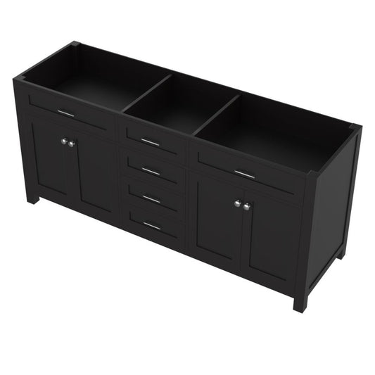 Alya Bath Norwalk 72" Double Espresso Freestanding  Bathroom Vanity  With Brushed Nickel Edge Handles - HE-101-72D-E - Backyard Provider