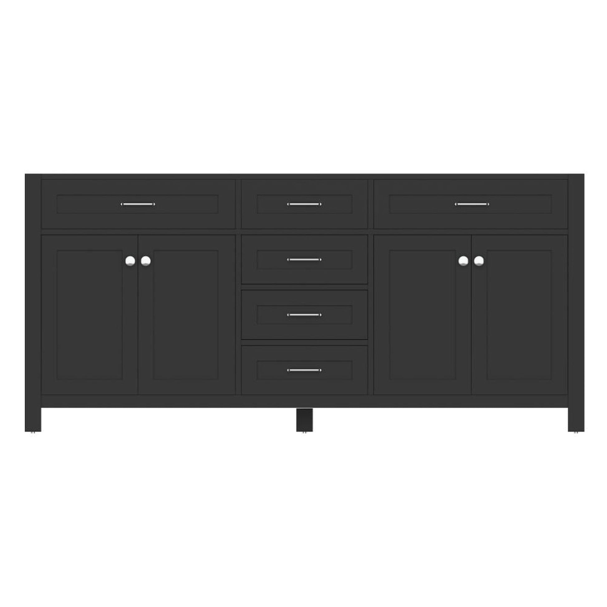 Alya Bath Norwalk 72" Double Espresso Freestanding  Bathroom Vanity  With Brushed Nickel Edge Handles - HE-101-72D-E - Backyard Provider