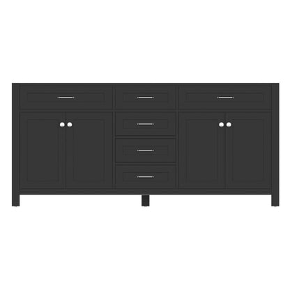 Alya Bath Norwalk 72" Double Espresso Freestanding  Bathroom Vanity  With Brushed Nickel Edge Handles - HE-101-72D-E - Backyard Provider
