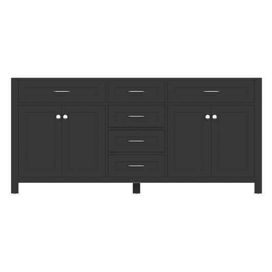 Alya Bath Norwalk 72" Double Espresso Freestanding  Bathroom Vanity  With Brushed Nickel Edge Handles - HE-101-72D-E - Backyard Provider