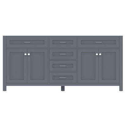 Alya Bath Norwalk 72" Double Gray Freestanding  Bathroom Vanity  With Brushed Nickel Edge Handles - HE-101-72D-G - Backyard Provider