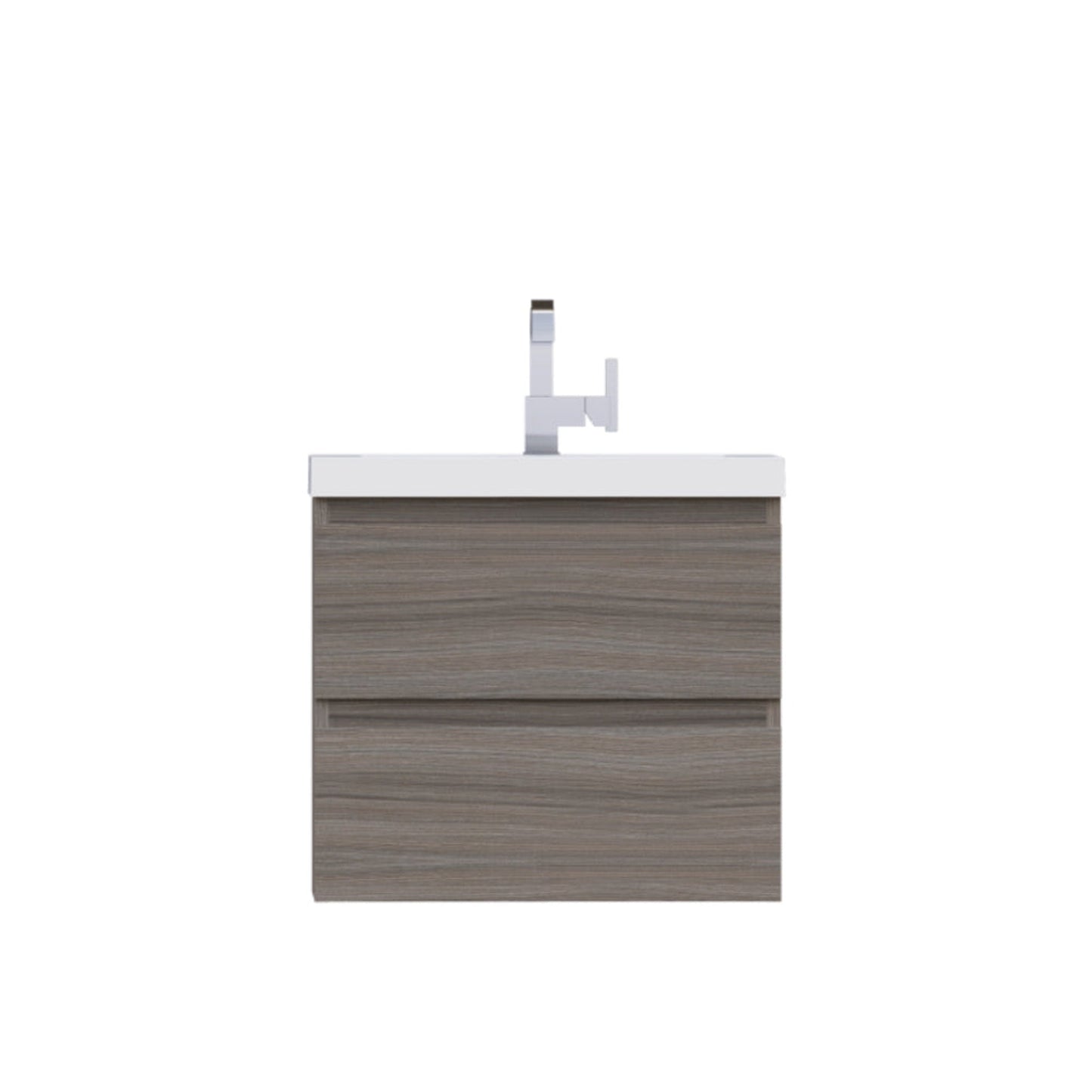 Alya Bath Paterno 24" Single Gray Modern Wall Mounted  Bathroom Vanity With Acrylic Top and Integrated Sink - AB-MOF24-G - Backyard Provider