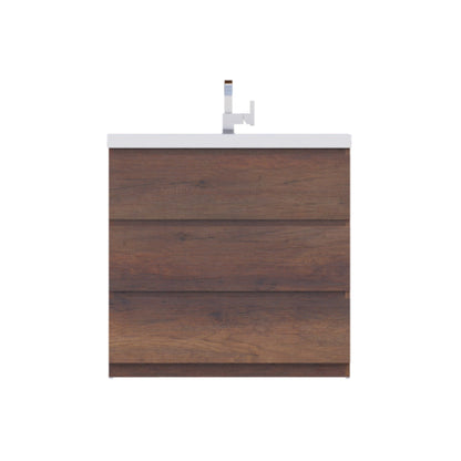 Alya Bath Paterno 36" Single Rosewood  Modern Freestanding  Bathroom Vanity With Acrylic Top and Integrated Sink - AB-MOA36-RW - Backyard Provider