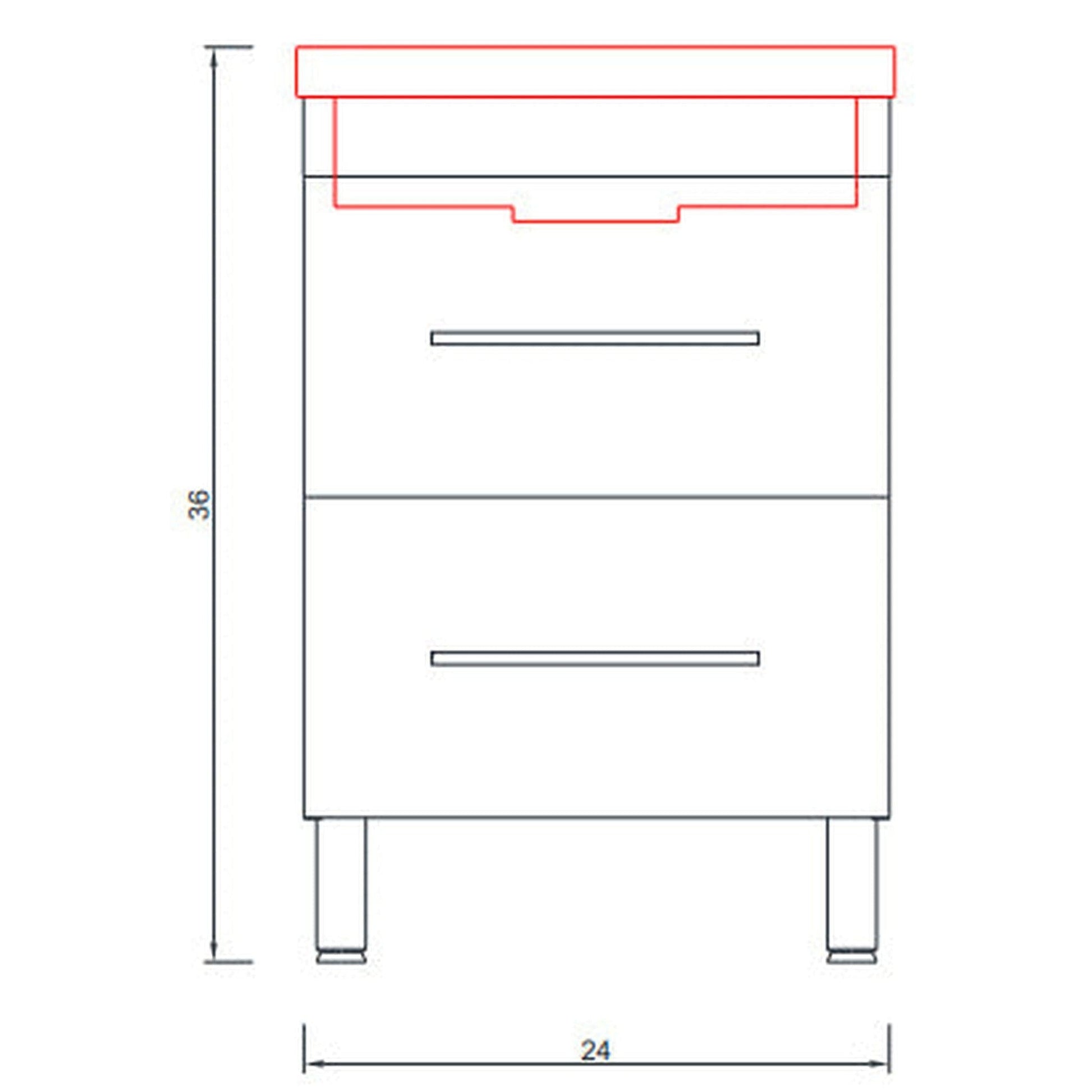 Alya Bath Ripley  24"  Single Black Modern Freestanding  Bathroom Vanity With Integrated Acrylic Top, Acrylic Sink and Wall Mounted Mirror - AT-8080-B+AT-24-M-B - Backyard Provider