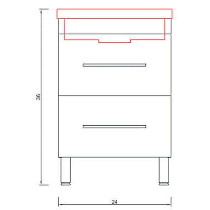 Alya Bath Ripley  24" Single Gray Modern Freestanding  Bathroom Vanity With Integrated Acrylic Top, Acrylic Sink and Wall Mounted Mirror - AT-8080-G+AT-24-M-G - Backyard Provider