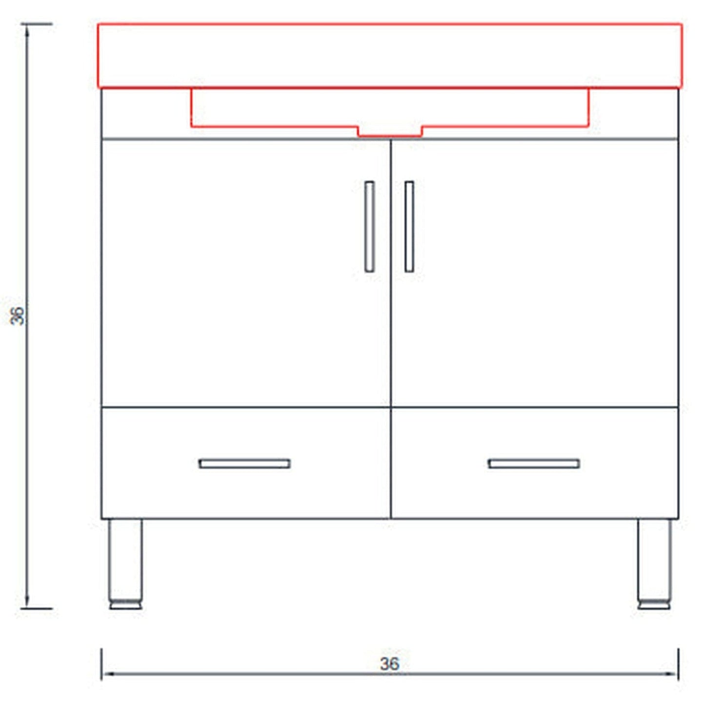 Alya Bath Ripley  36" Single Gray Modern Freestanding  Bathroom Vanity With Integrated Acrylic Top, Acrylic Sink and Wall Mounted Mirror - AT-8089-G+AT-36-M-G - Backyard Provider