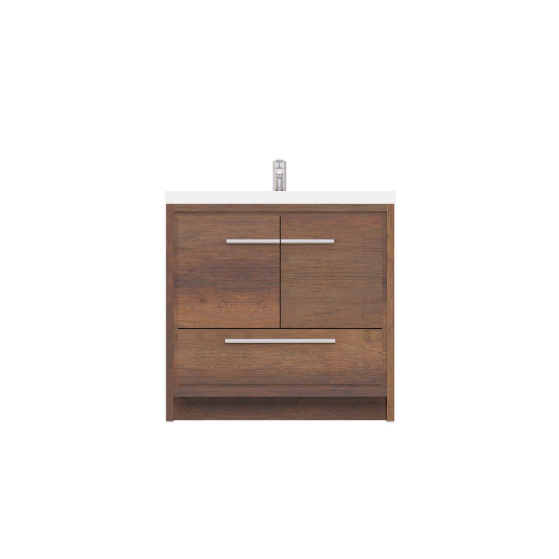 Alya Bath Sortino 36" Single Rosewood  Modern Freestanding Bathroom Vanity With Acrylic Top and Integrated Sink - AB-MD636-RW - Backyard Provider
