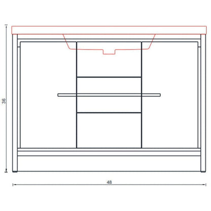 Alya Bath Sortino 48" Single Gray Modern Freestanding  Bathroom Vanity With Acrylic Top and Integrated  Sink - AB-MD648-G - Backyard Provider