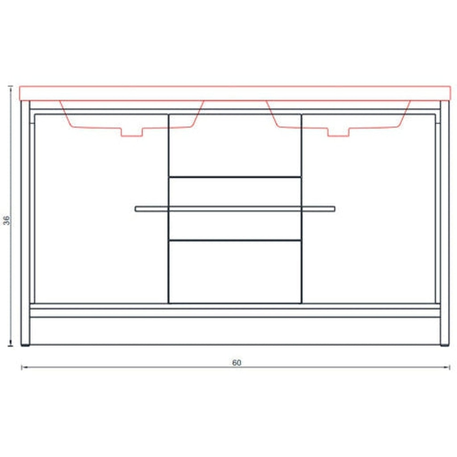 Alya Bath Sortino 60" Double Gray Modern Freestanding  Bathroom Vanity With Acrylic Top and Integrated  Sink - AB-MD660D-G - Backyard Provider