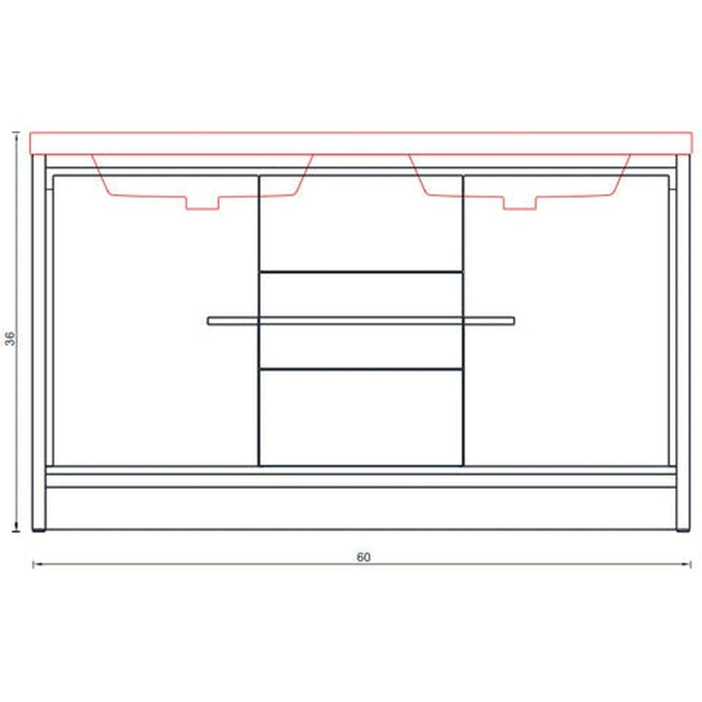 Alya Bath Sortino 60" Double Rosewood  Modern Freestanding  Bathroom Vanity With Acrylic Top and Integrated Sink - AB-MD660D-RW - Backyard Provider