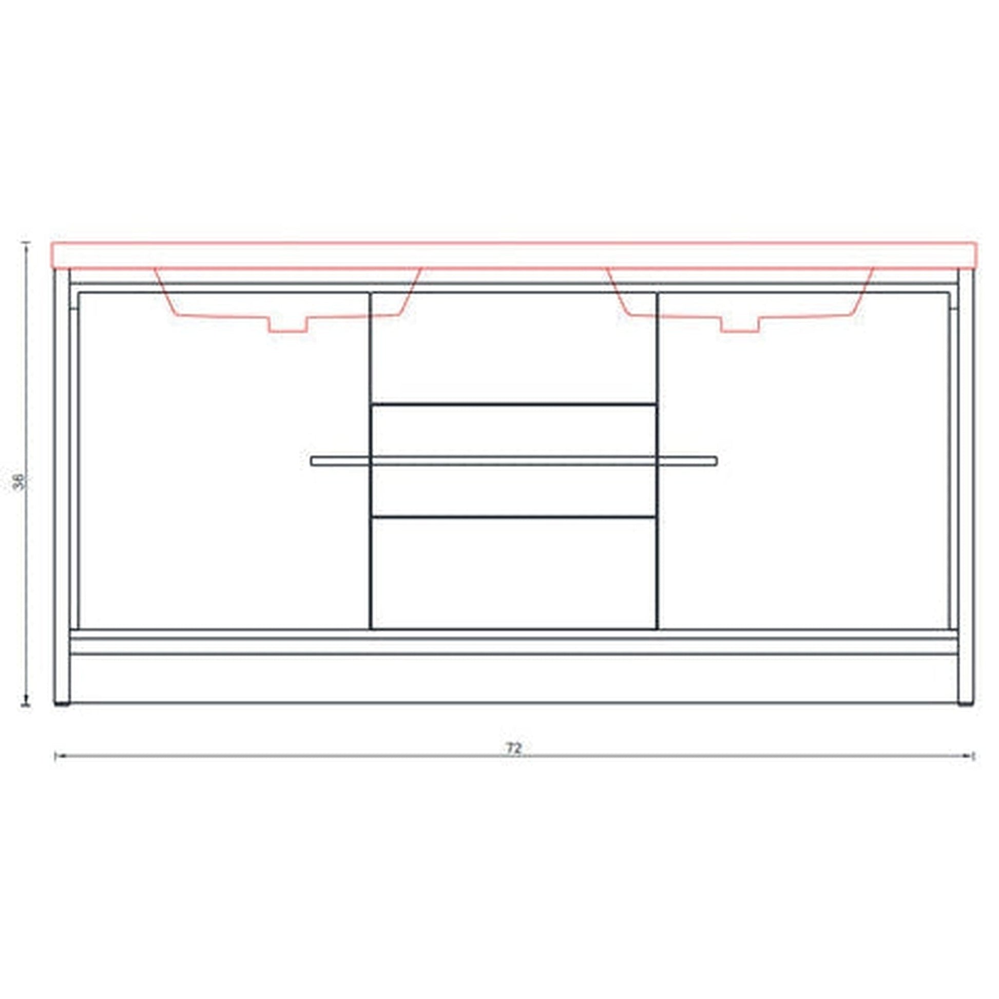 Alya Bath Sortino 72"  Double White Modern Freestanding  Bathroom Vanity With Acrylic Top and Integrated Sink - AB-MD672-W - Backyard Provider