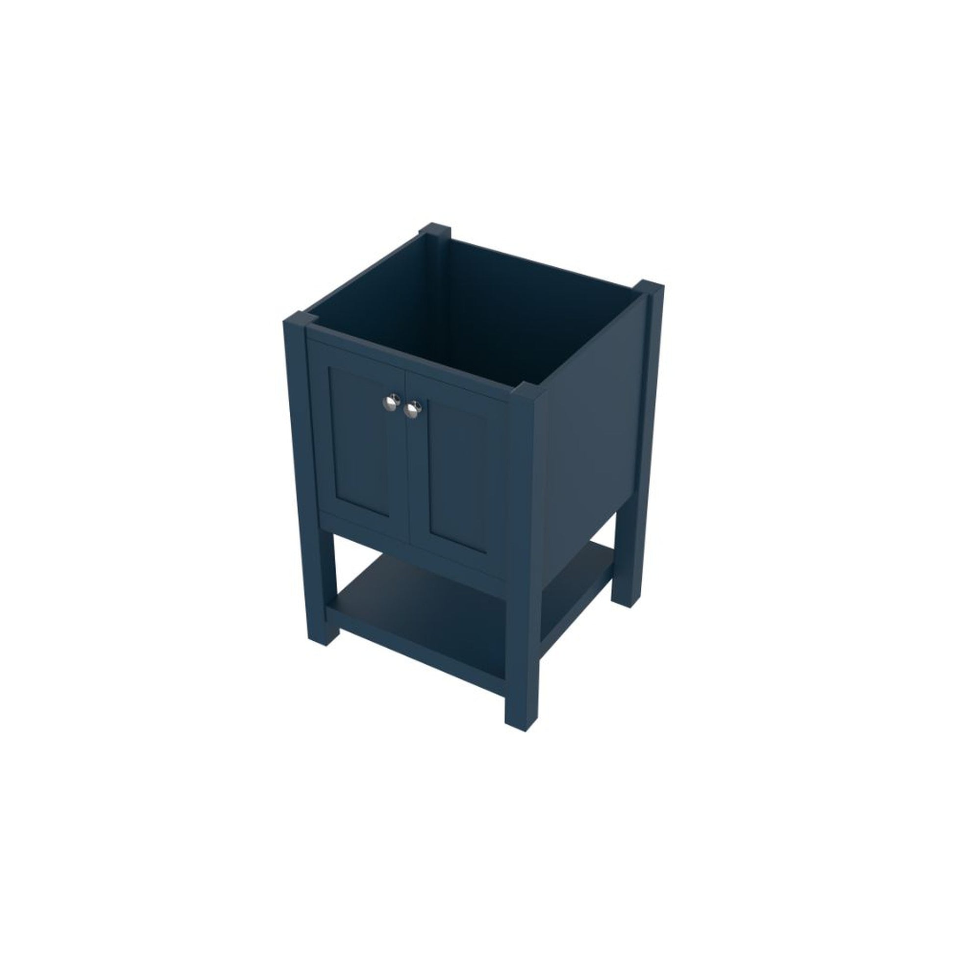 Alya Bath Wilmington 24" Single Blue Freestanding Bathroom Vanity With Brushed Nickel Edge Handles - HE-102-24-B - Backyard Provider