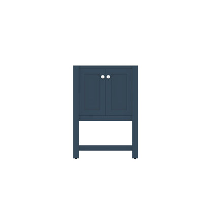 Alya Bath Wilmington 24" Single Blue Freestanding Bathroom Vanity With Brushed Nickel Edge Handles - HE-102-24-B - Backyard Provider