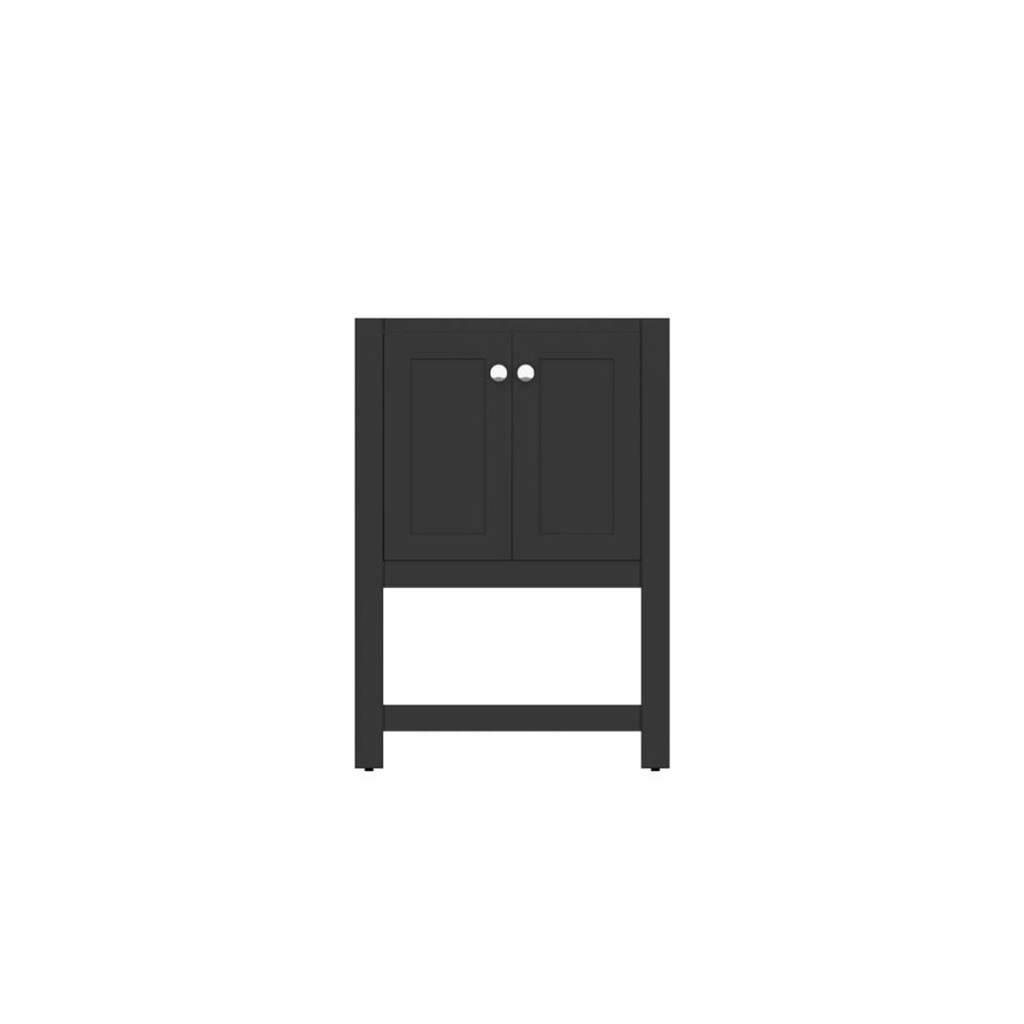 Alya Bath Wilmington 24" Single Espresso Freestanding Bathroom Vanity With Brushed Nickel Edge Handles - HE-102-24-E - Backyard Provider