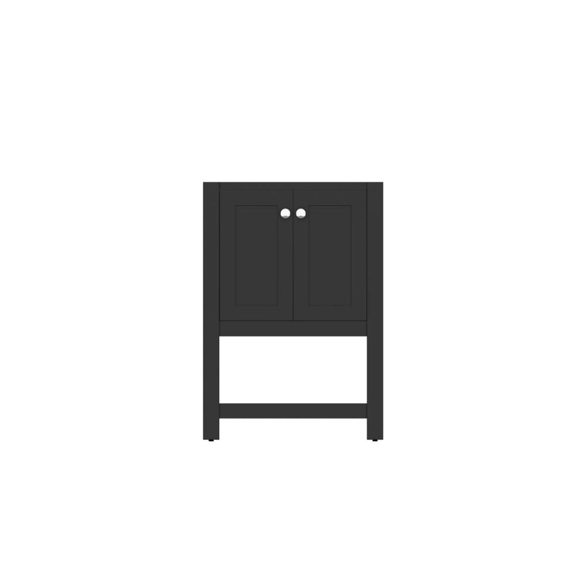 Alya Bath Wilmington 24" Single Espresso Freestanding Bathroom Vanity With Brushed Nickel Edge Handles - HE-102-24-E - Backyard Provider