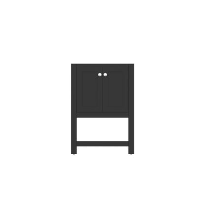 Alya Bath Wilmington 24" Single Espresso Freestanding Bathroom Vanity With Brushed Nickel Edge Handles - HE-102-24-E - Backyard Provider
