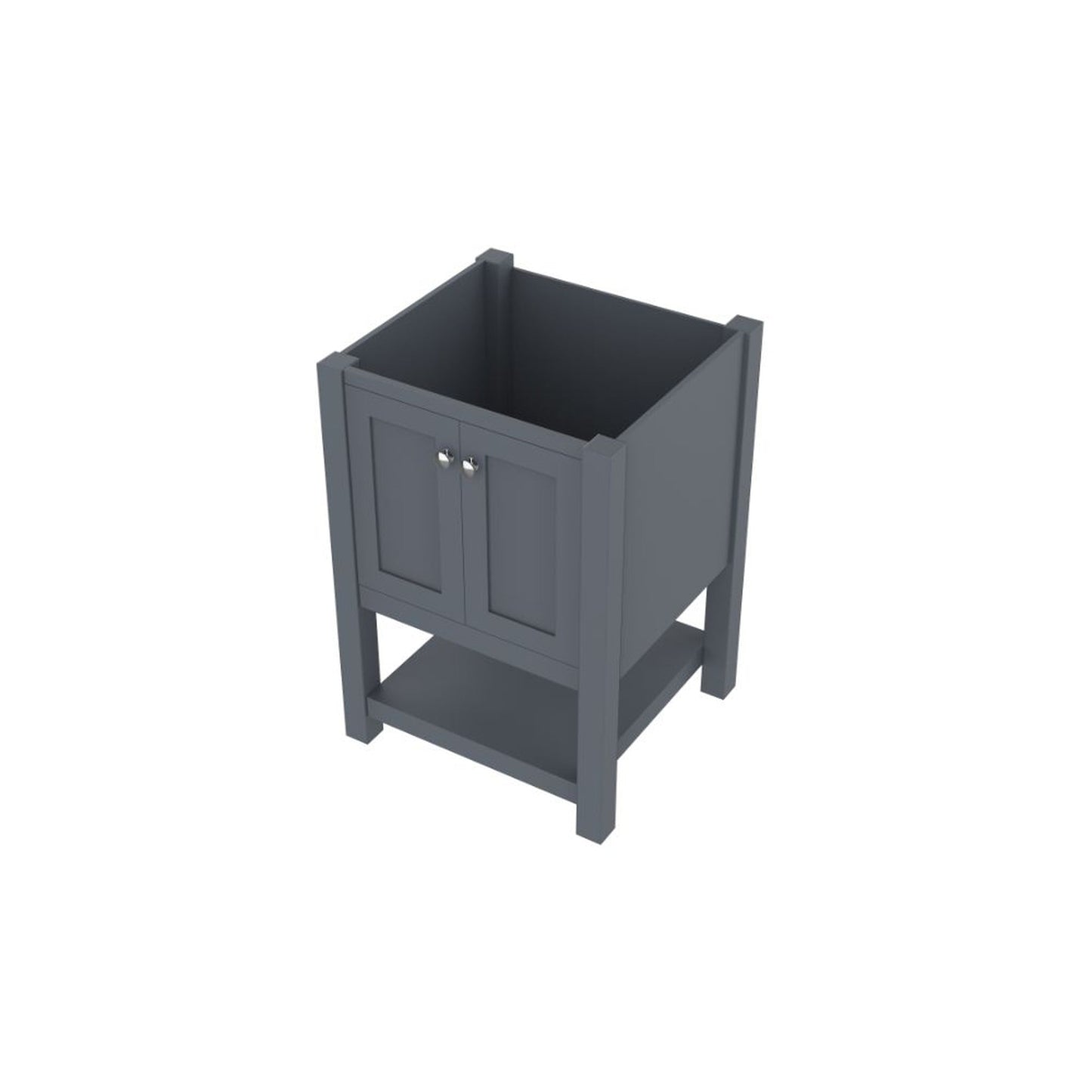 Alya Bath Wilmington 24" Single Gray Freestanding Bathroom Vanity With Brushed Nickel Edge Handles - HE-102-24-G - Backyard Provider