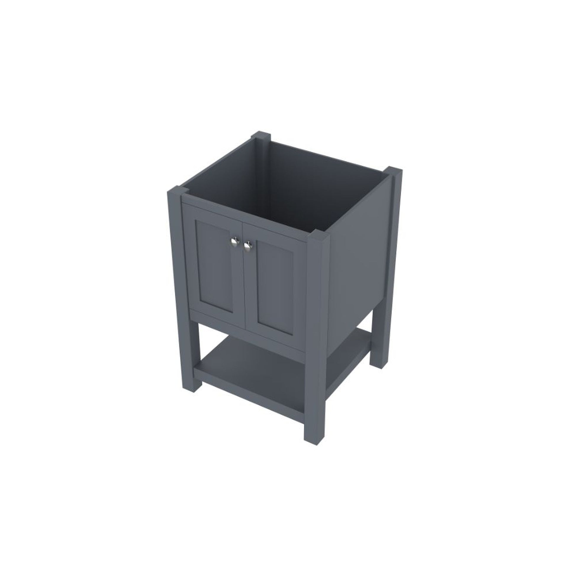 Alya Bath Wilmington 24" Single Gray Freestanding Bathroom Vanity With Brushed Nickel Edge Handles - HE-102-24-G - Backyard Provider
