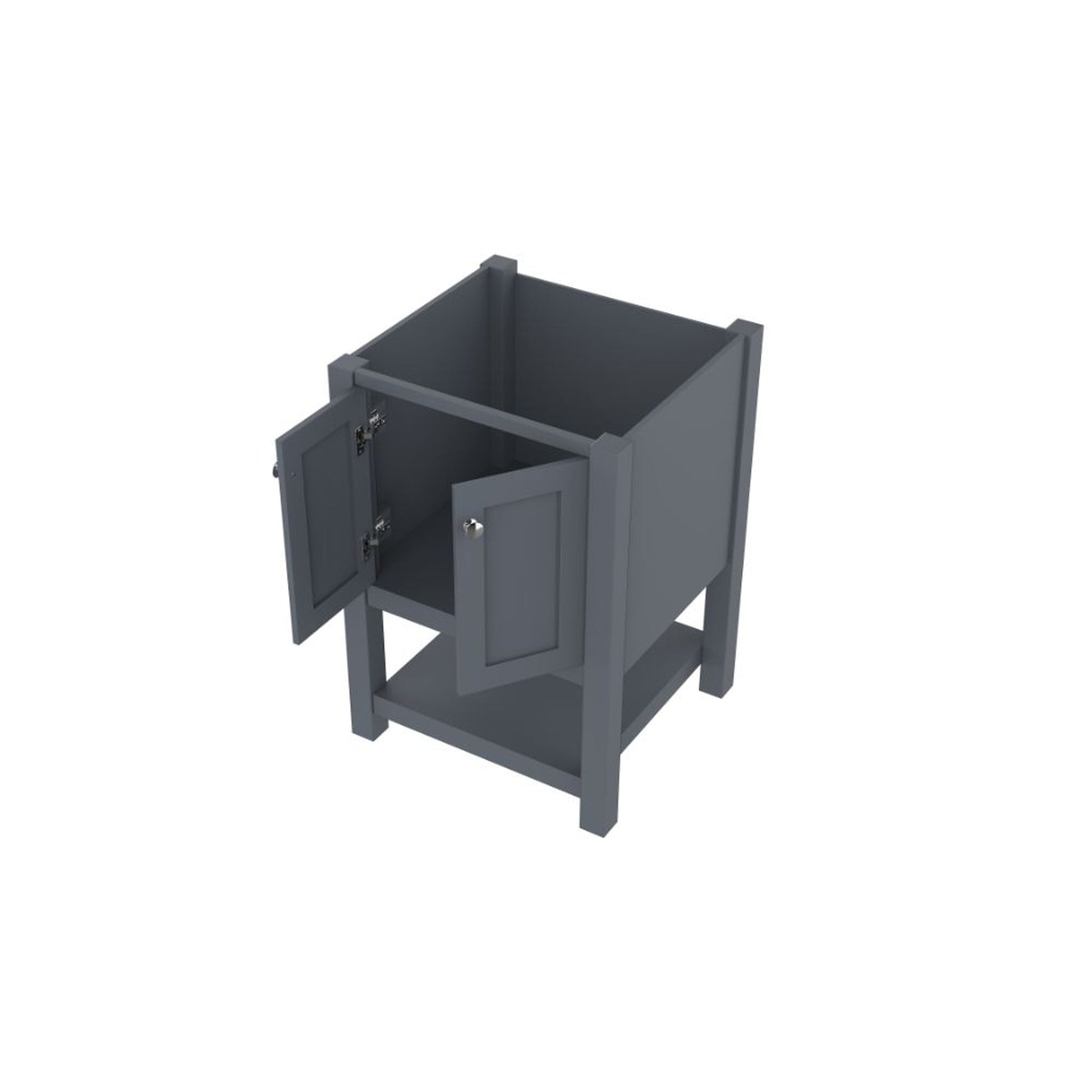 Alya Bath Wilmington 24" Single Gray Freestanding Bathroom Vanity With Brushed Nickel Edge Handles - HE-102-24-G - Backyard Provider