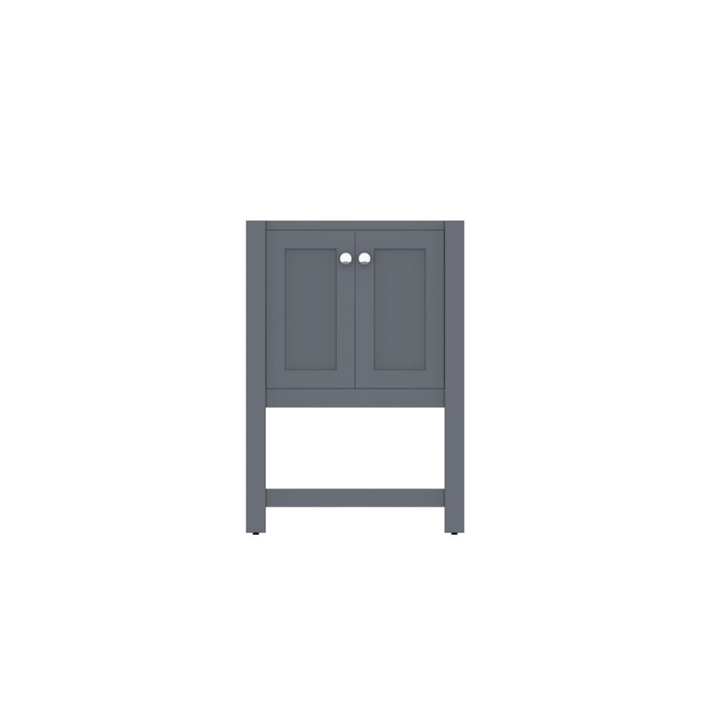 Alya Bath Wilmington 24" Single Gray Freestanding Bathroom Vanity With Brushed Nickel Edge Handles - HE-102-24-G - Backyard Provider