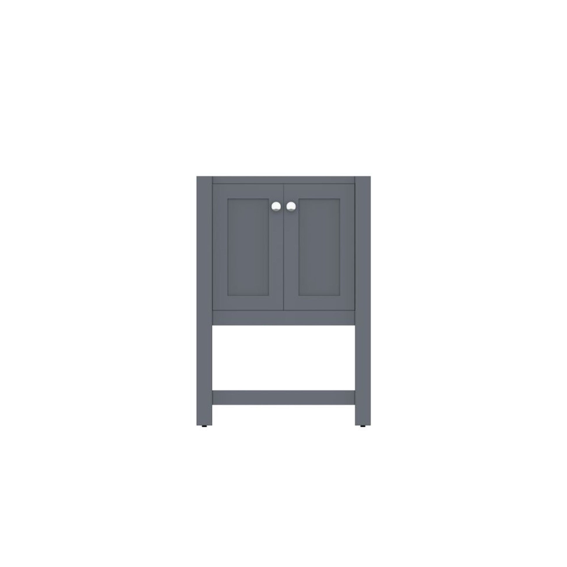 Alya Bath Wilmington 24" Single Gray Freestanding Bathroom Vanity With Brushed Nickel Edge Handles - HE-102-24-G - Backyard Provider