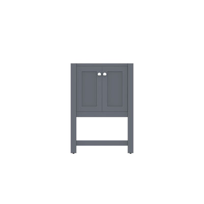 Alya Bath Wilmington 24" Single Gray Freestanding Bathroom Vanity With Brushed Nickel Edge Handles - HE-102-24-G - Backyard Provider
