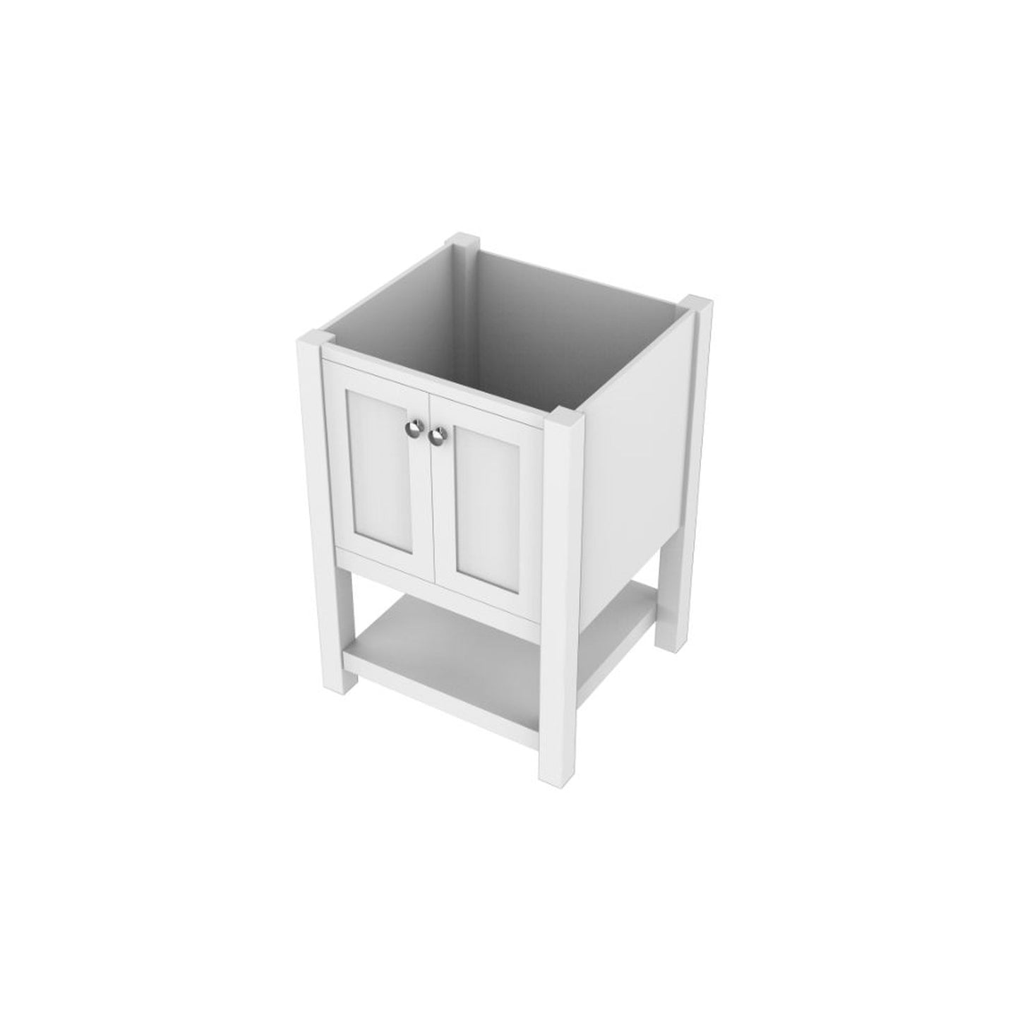 Alya Bath Wilmington 24" Single White Freestanding Bathroom Vanity With Brushed Nickel Edge Handles - HE-102-24-W - Backyard Provider