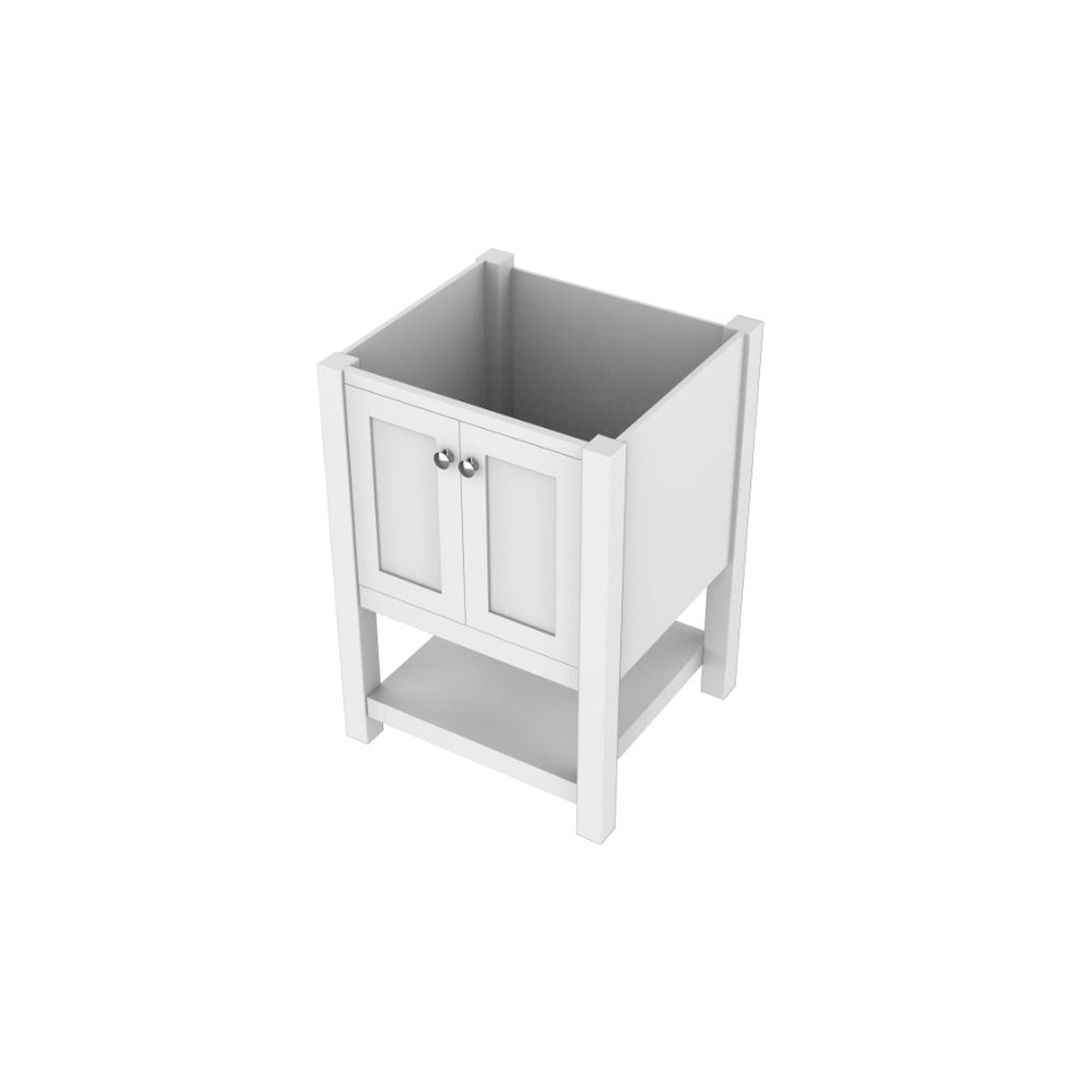 Alya Bath Wilmington 24" Single White Freestanding Bathroom Vanity With Brushed Nickel Edge Handles - HE-102-24-W - Backyard Provider