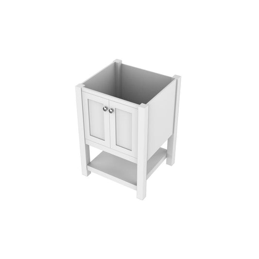 Alya Bath Wilmington 24" Single White Freestanding Bathroom Vanity With Brushed Nickel Edge Handles - HE-102-24-W - Backyard Provider