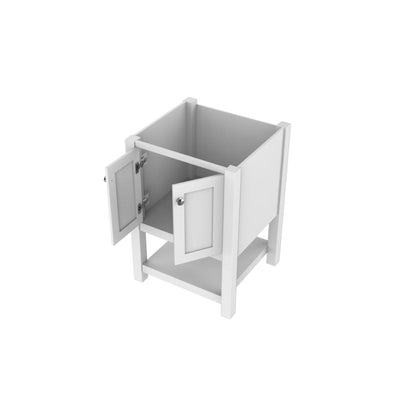Alya Bath Wilmington 24" Single White Freestanding Bathroom Vanity With Brushed Nickel Edge Handles - HE-102-24-W - Backyard Provider