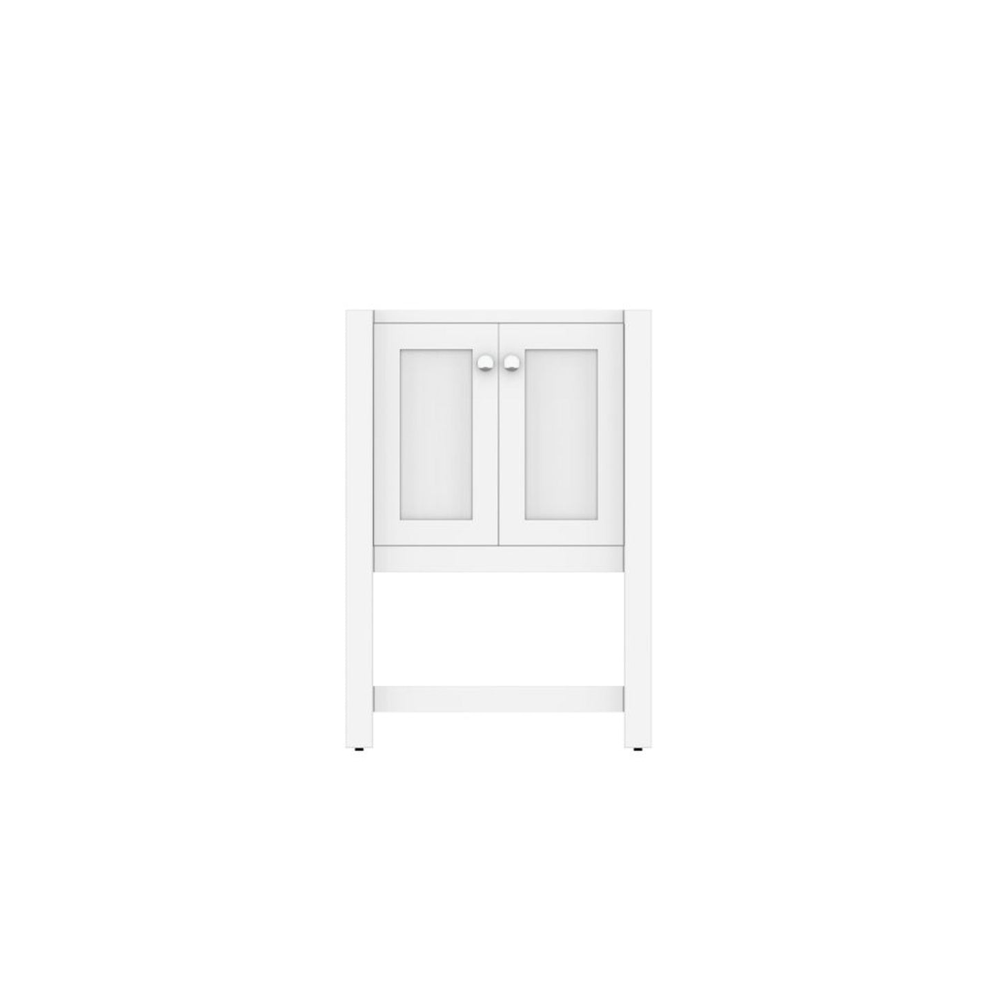 Alya Bath Wilmington 24" Single White Freestanding Bathroom Vanity With Brushed Nickel Edge Handles - HE-102-24-W - Backyard Provider