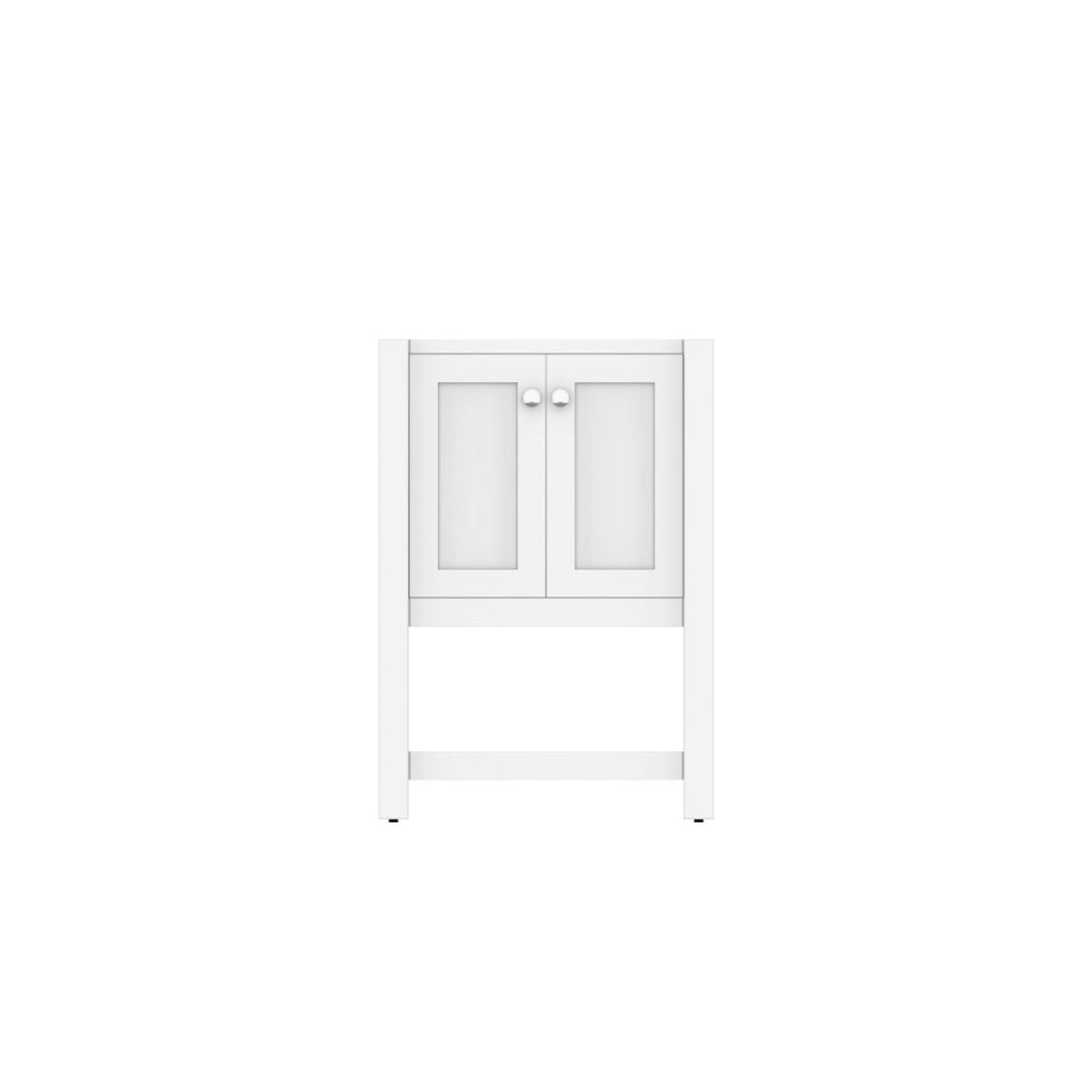 Alya Bath Wilmington 24" Single White Freestanding Bathroom Vanity With Brushed Nickel Edge Handles - HE-102-24-W - Backyard Provider