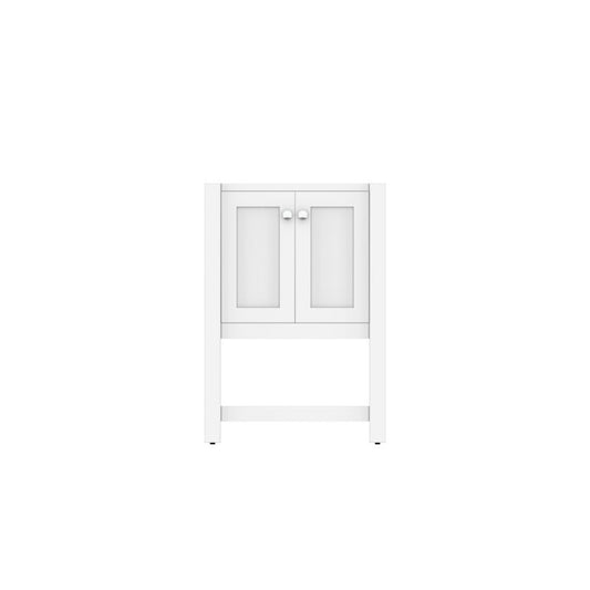 Alya Bath Wilmington 24" Single White Freestanding Bathroom Vanity With Brushed Nickel Edge Handles - HE-102-24-W - Backyard Provider