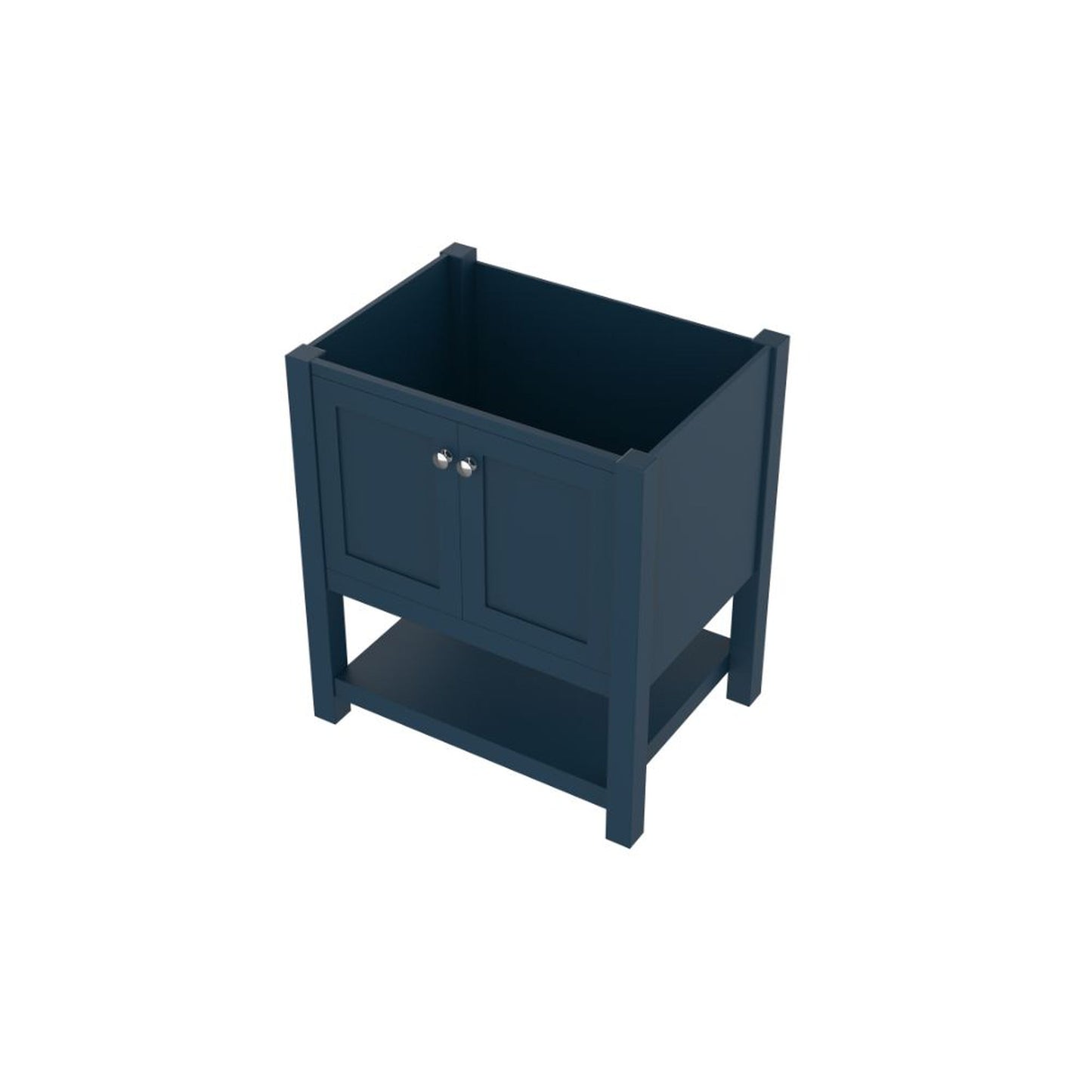 Alya Bath Wilmington 30" Single Blue Freestanding Bathroom Vanity With Brushed Nickel Edge Handles - HE-102-30-B - Backyard Provider