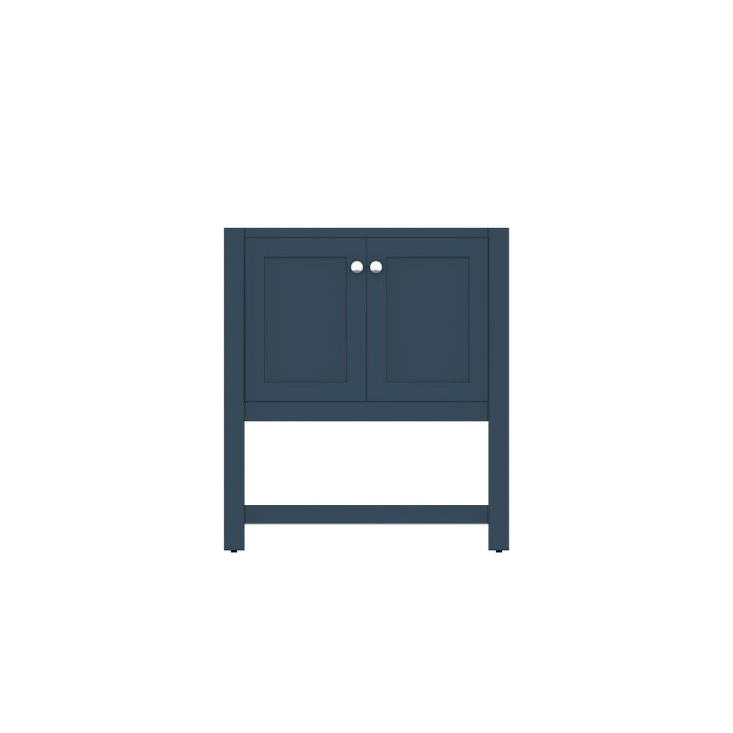 Alya Bath Wilmington 30" Single Blue Freestanding Bathroom Vanity With Brushed Nickel Edge Handles - HE-102-30-B - Backyard Provider