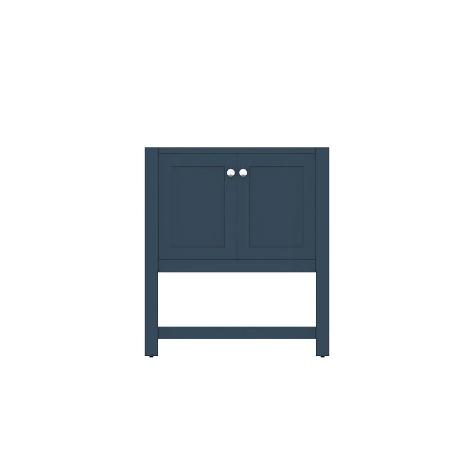 Alya Bath Wilmington 30" Single Blue Freestanding Bathroom Vanity With Brushed Nickel Edge Handles - HE-102-30-B - Backyard Provider