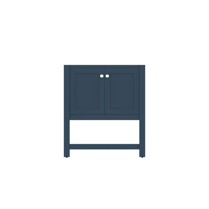 Alya Bath Wilmington 30" Single Blue Freestanding Bathroom Vanity With Brushed Nickel Edge Handles - HE-102-30-B - Backyard Provider