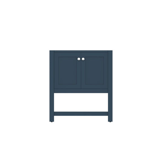 Alya Bath Wilmington 30" Single Blue Freestanding Bathroom Vanity With Brushed Nickel Edge Handles - HE-102-30-B - Backyard Provider