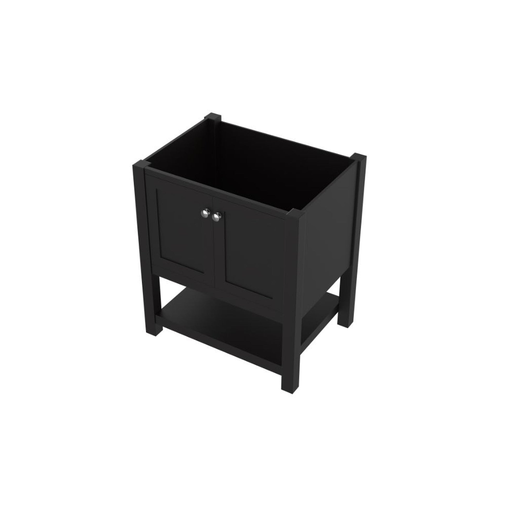 Alya Bath Wilmington 30" Single Espresso Freestanding Bathroom Vanity With Brushed Nickel Edge Handles - HE-102-30-E - Backyard Provider