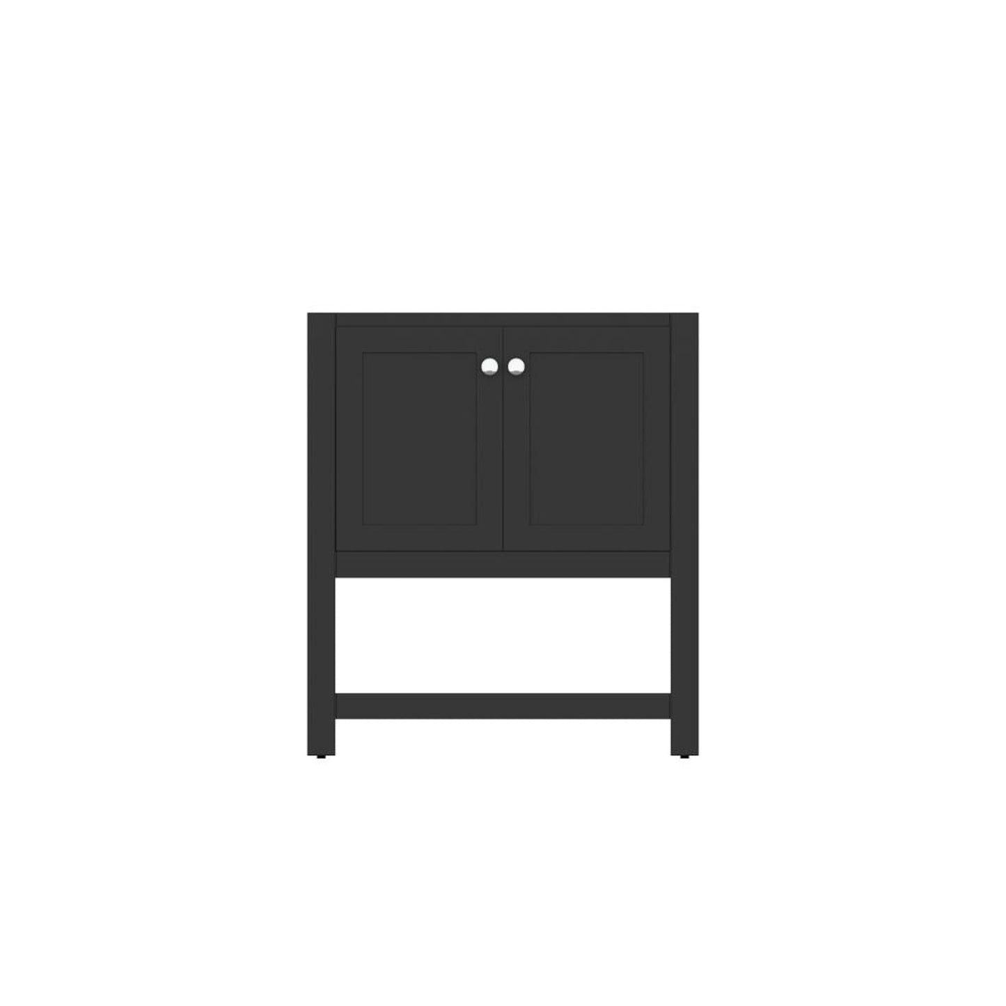 Alya Bath Wilmington 30" Single Espresso Freestanding Bathroom Vanity With Brushed Nickel Edge Handles - HE-102-30-E - Backyard Provider