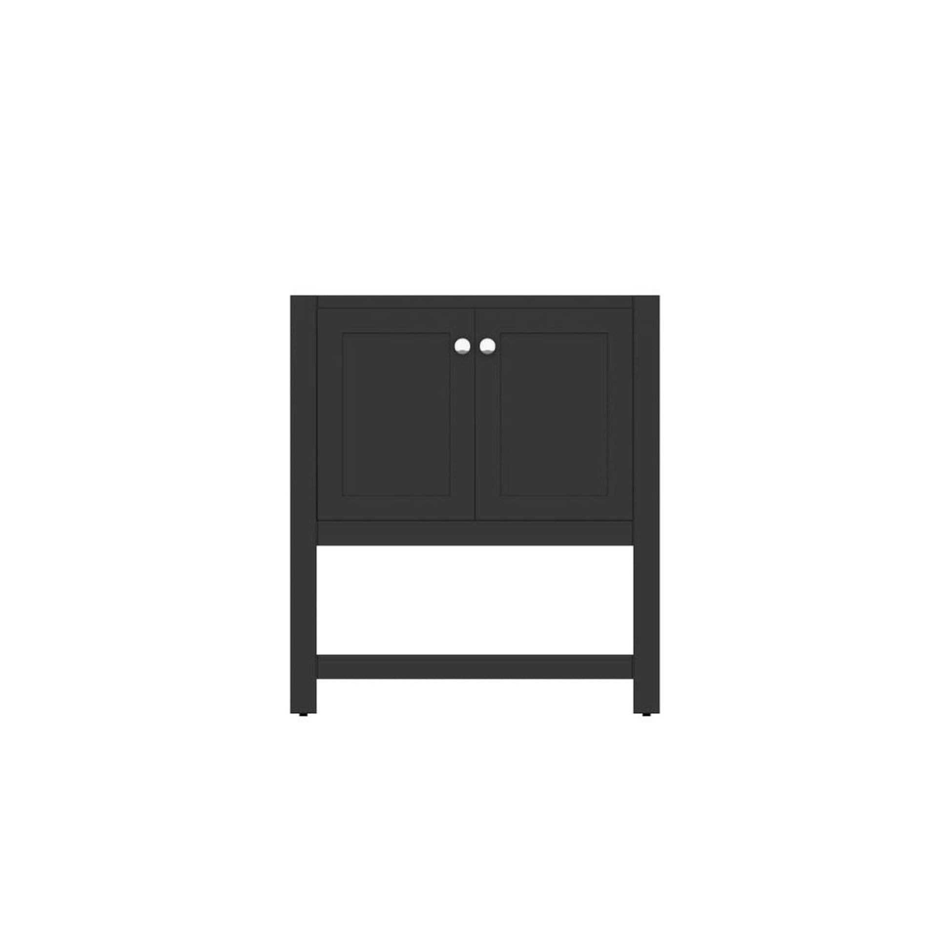 Alya Bath Wilmington 30" Single Espresso Freestanding Bathroom Vanity With Brushed Nickel Edge Handles - HE-102-30-E - Backyard Provider