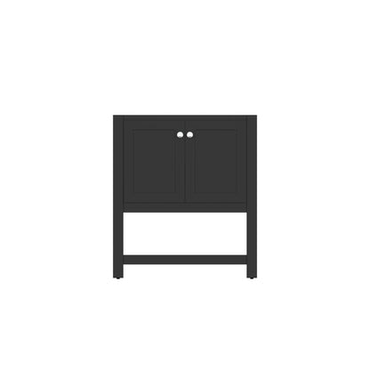 Alya Bath Wilmington 30" Single Espresso Freestanding Bathroom Vanity With Brushed Nickel Edge Handles - HE-102-30-E - Backyard Provider
