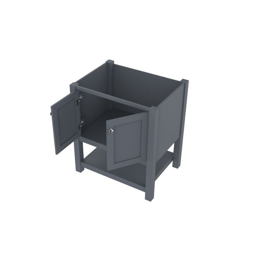 Alya Bath Wilmington 30" Single Gray Freestanding Bathroom Vanity With Brushed Nickel Edge Handles - HE-102-30-G - Backyard Provider